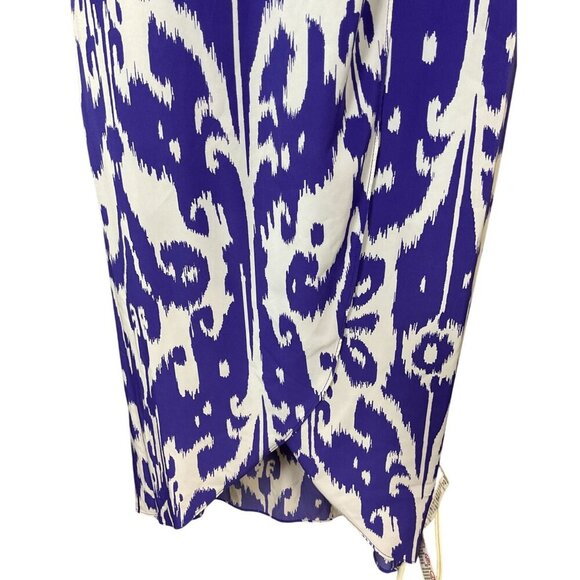 Athleta Ikat Bloom Purple & White Ripple Halter Maxi Dress Back Tie XXS - Picture 3 of 9